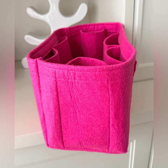 OWL BAG ORGANIZER Purse Bag Felt Organizer Insert Pink Large Size - Picture 9 of 10